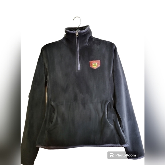 NHL Blackhawks Med fleece 1/4 zip pullover black Hockey - Picture 6 of 16